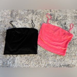 Velvet Crop Tops // $8 for both